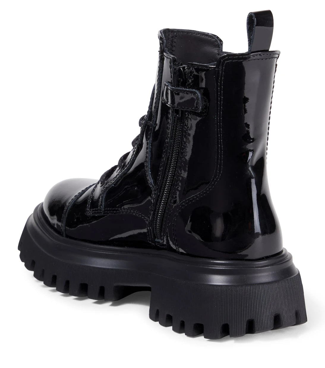 Dolce&Gabbana Kids - DG patent leather combat boots