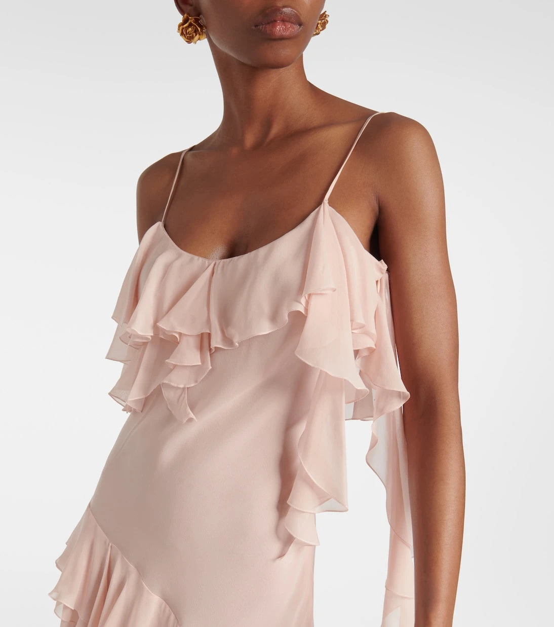 Blumarine - Ruffled silk georgette minidress