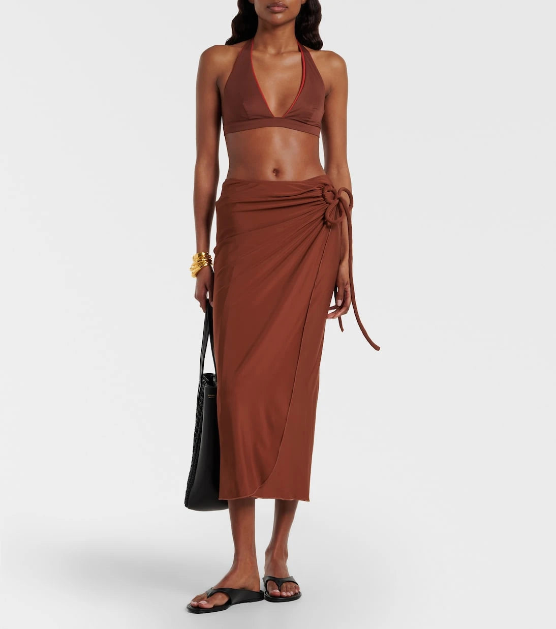 Max Mara - Afoso gathered jersey wrap skirt