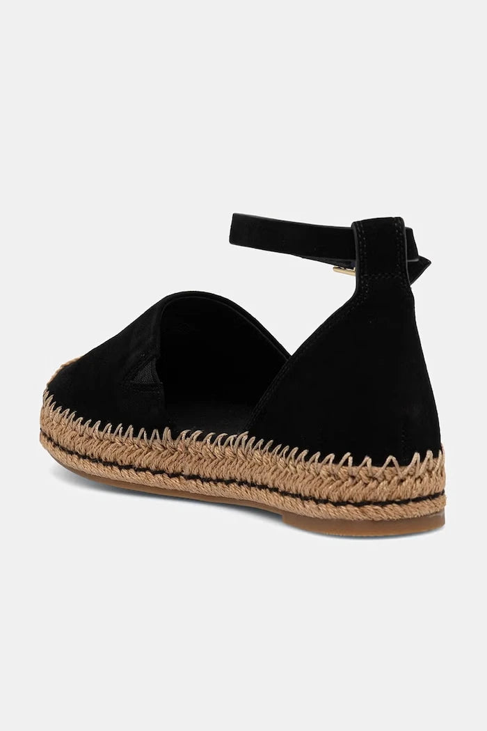 Tommy Hilfiger platform espadril kadın süet ayakkabı TH PLATFORM ESPAD SUEDE STRAP