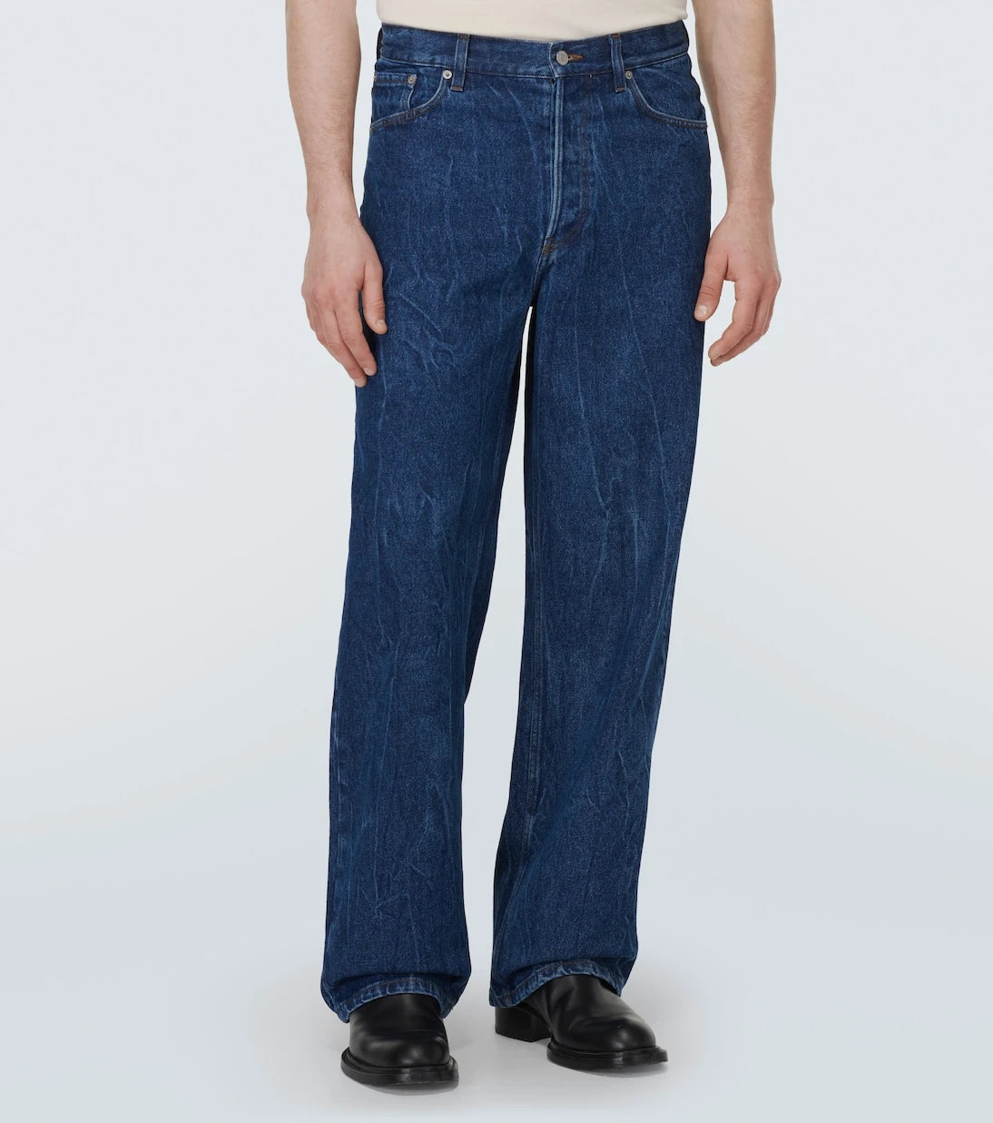 Dries Van Noten - Marble-wash wide-leg jeans