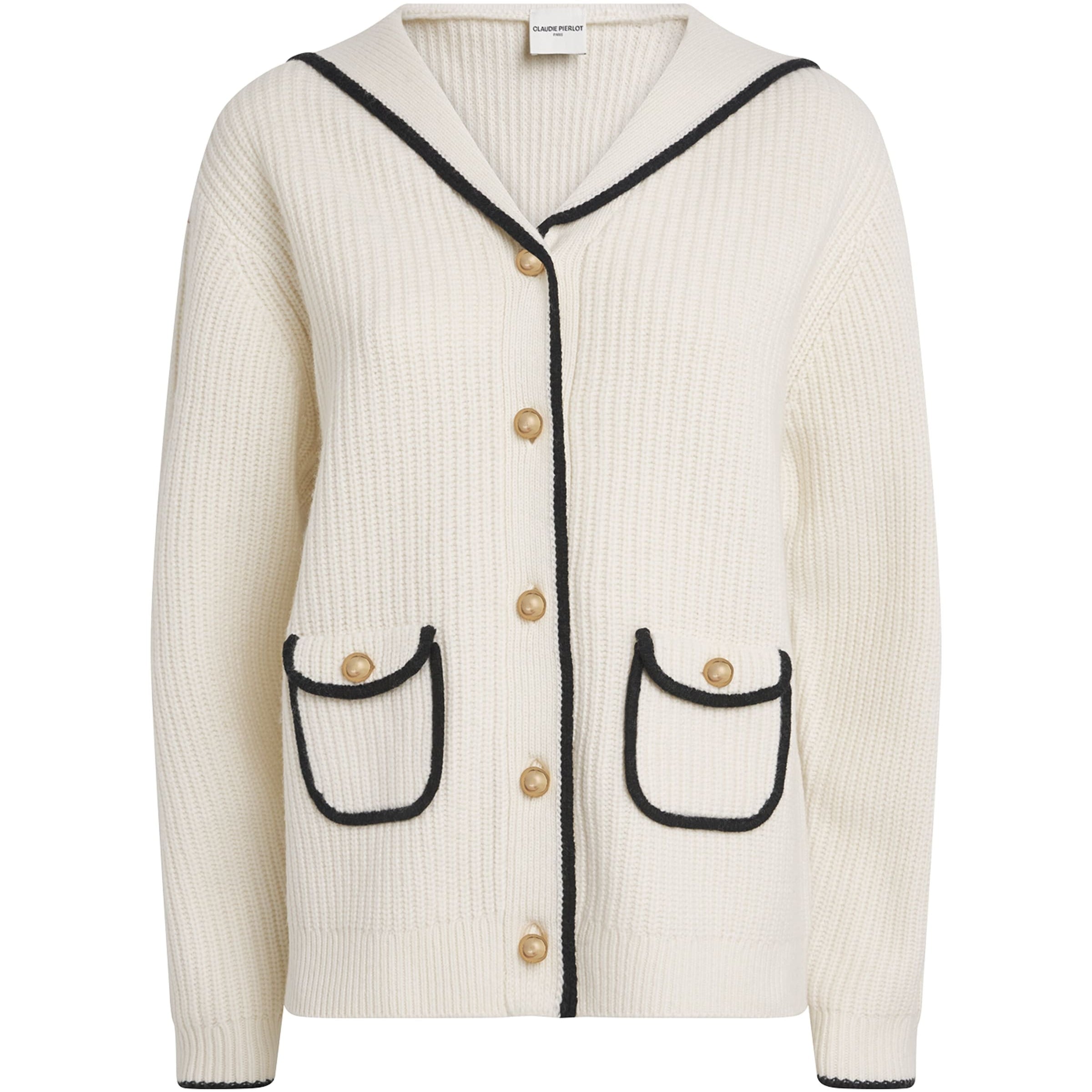 White Wool-Blend Cardigan