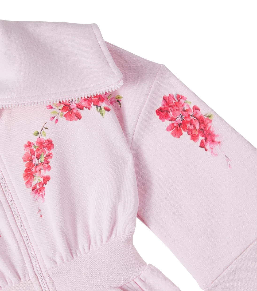 Monnalisa - Floral cotton-blend zip-up sweatshirt