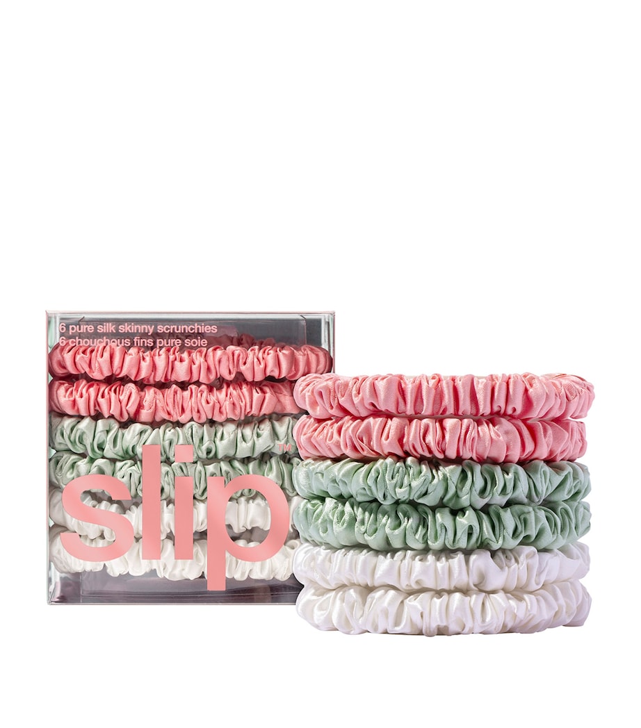 Pure Silk Skinny Scrunchies (Set of 6)