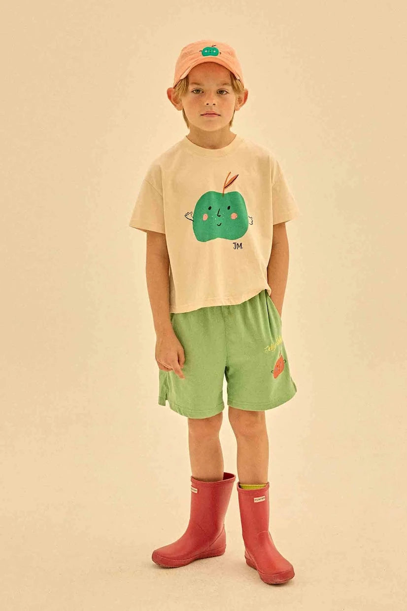Jellymallow - Apple waffle-knit cotton shorts