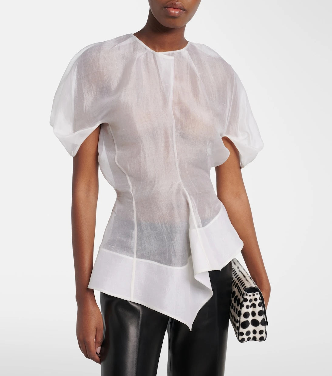 Khaite - Rumi sheer peplum silk top
