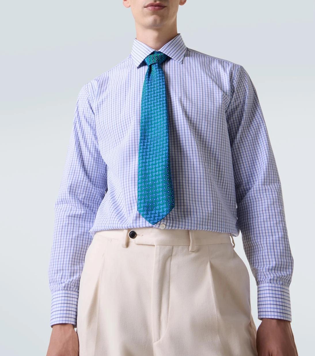 Charvet - Checked cotton poplin shirt
