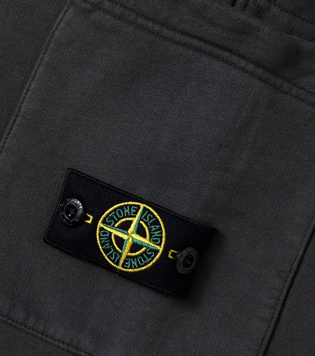 Stone Island Junior - بنطلون رياضي من القطن فليس مزين بشعار البوصلة