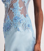 Rosamosario Blue Silk Embellished Slip Dress