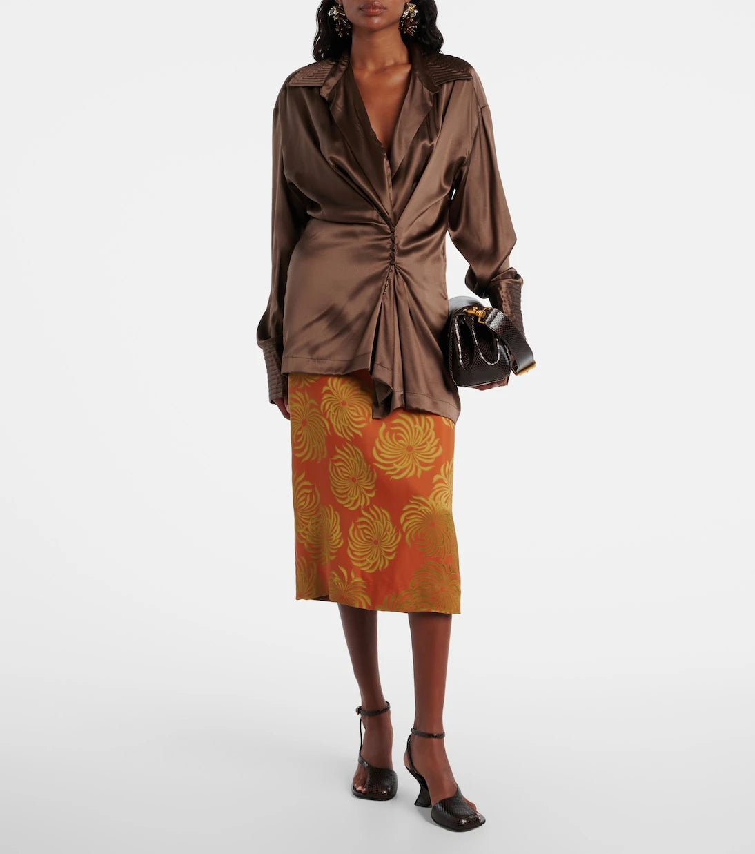 Dries Van Noten - Desenli midi etek