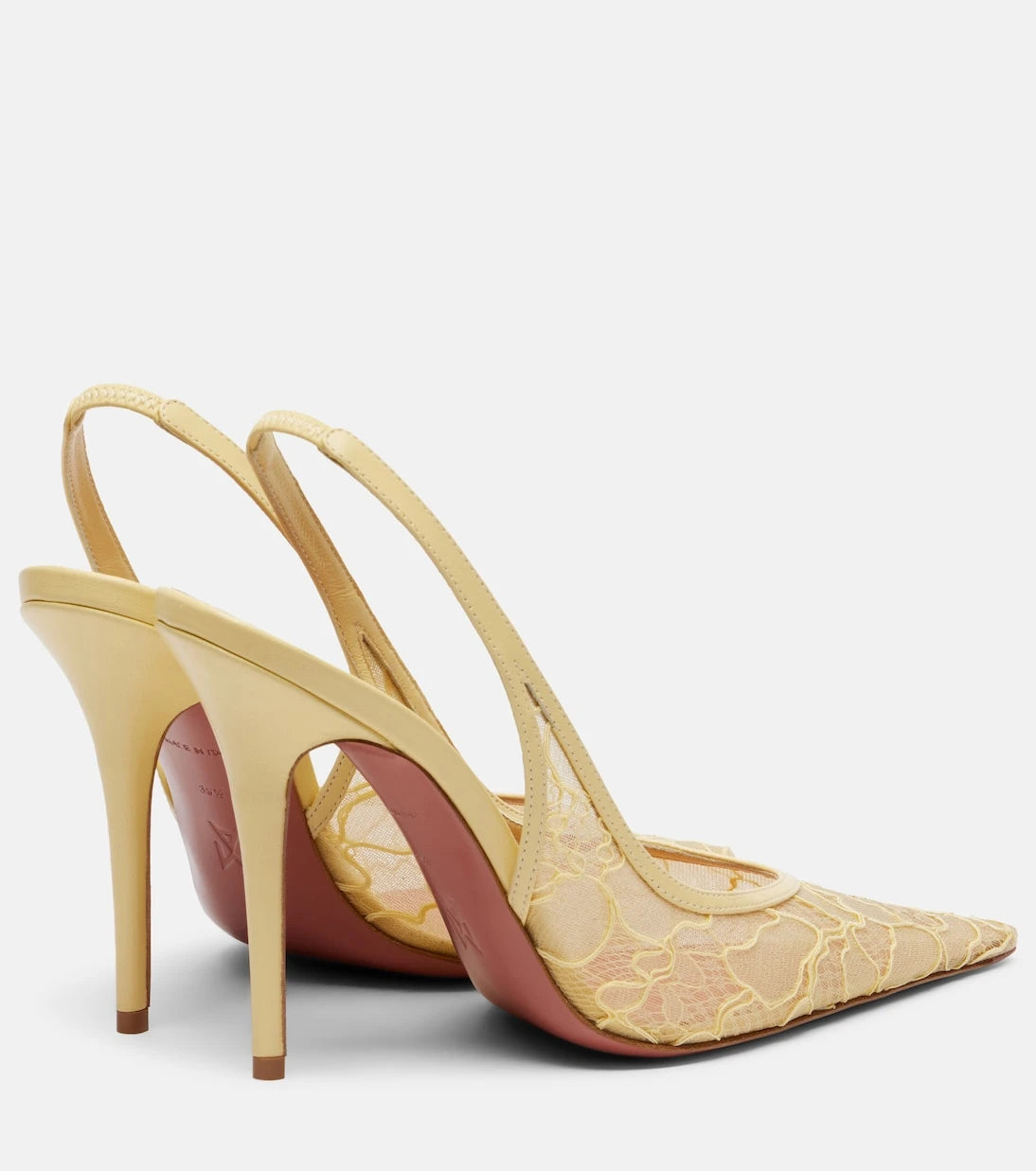 Amina Muaddi - Anok lace slingback pumps