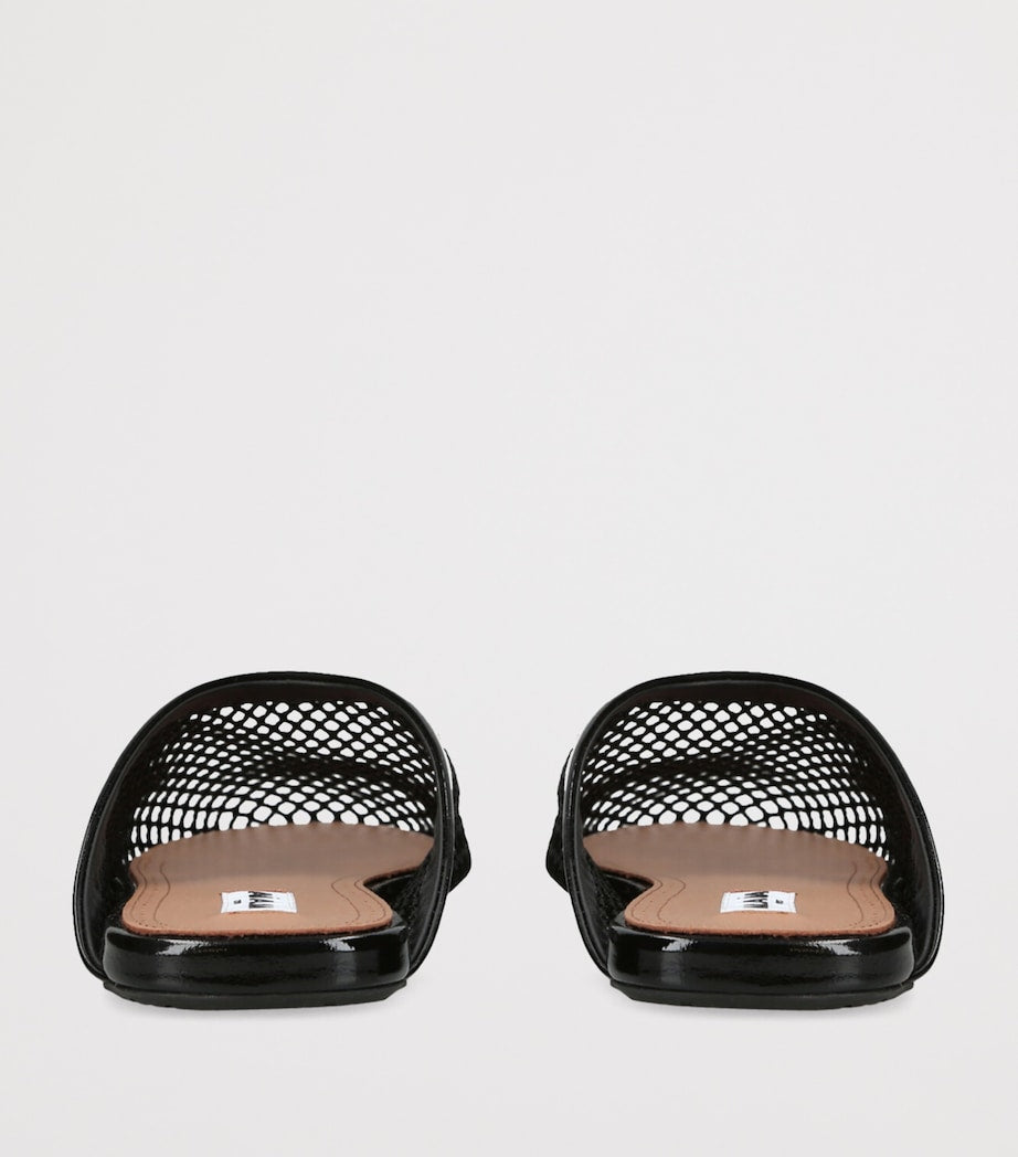 Black Fishnet Mules
