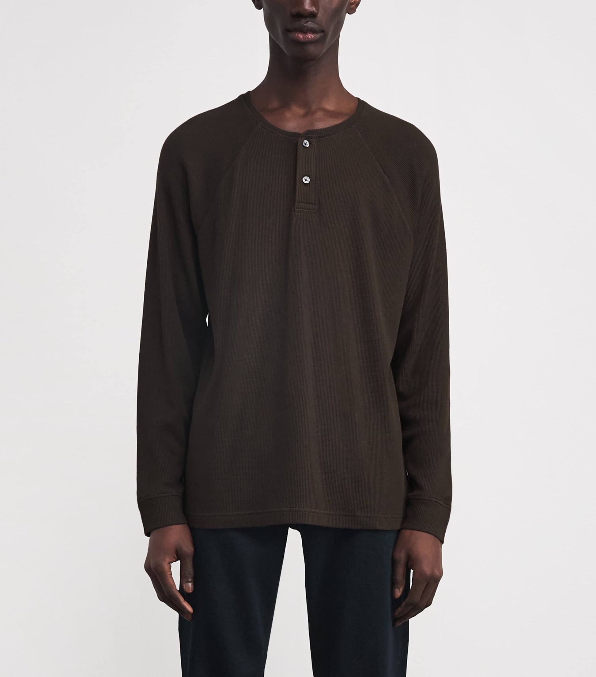 Long-Sleeved Henley Top