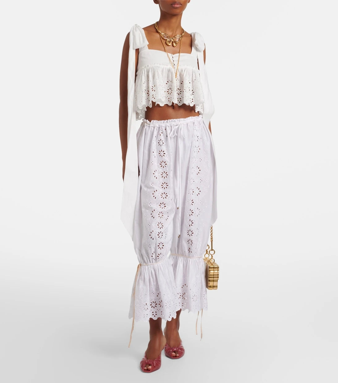 Chloé - Broderie anglaise cotton top