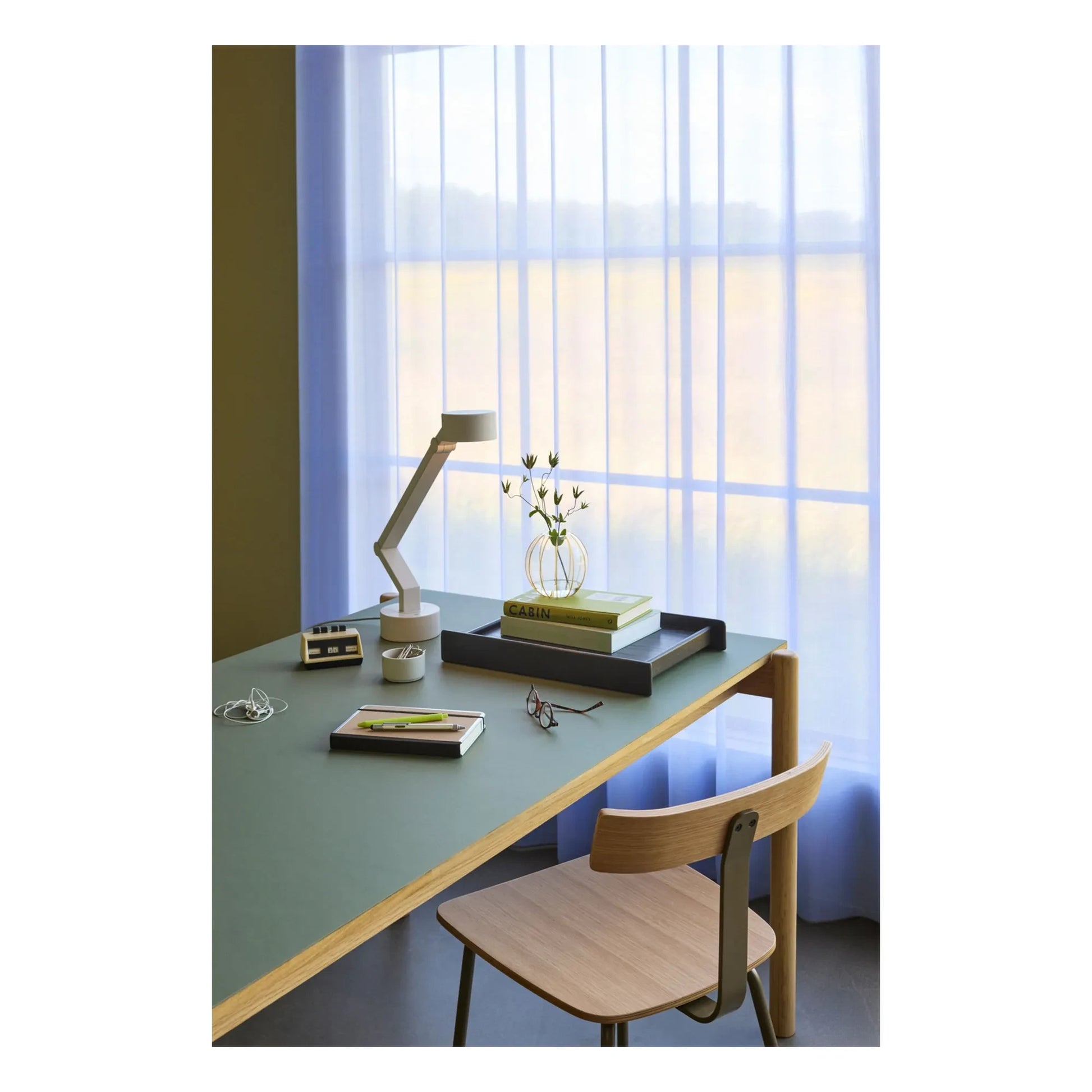 Hübsch - Oblique oak desk | Olive