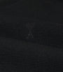 AMI Paris Black Merino Wool Logo Sweatshirt