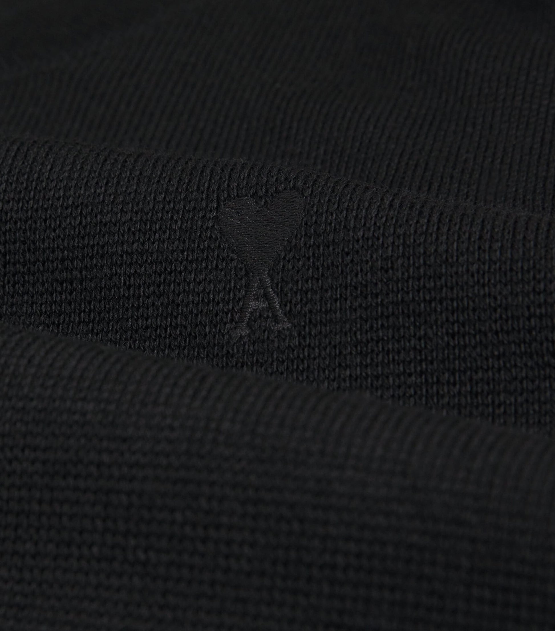 AMI Paris Black Merino Wool Logo Sweatshirt