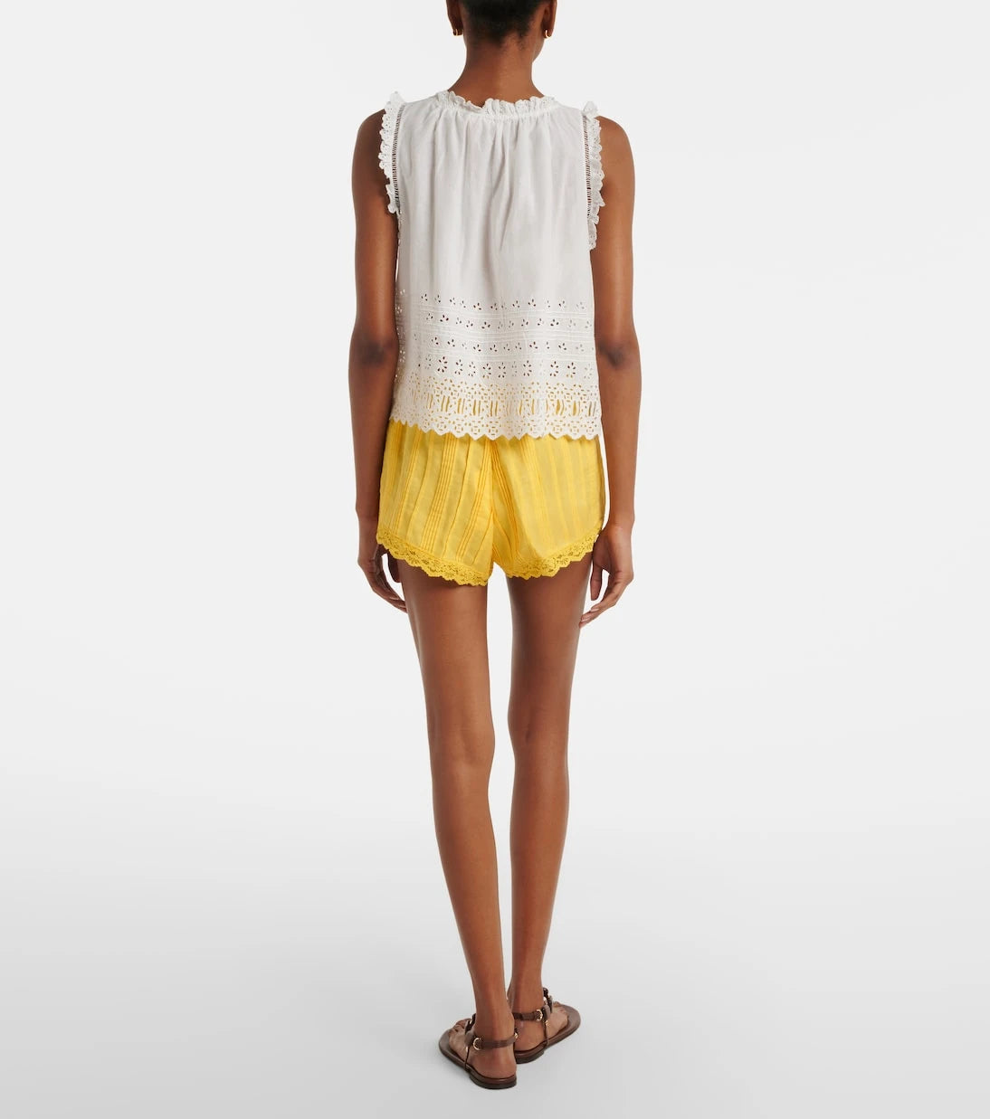 Dôen - Leda lace-trimmed shorts