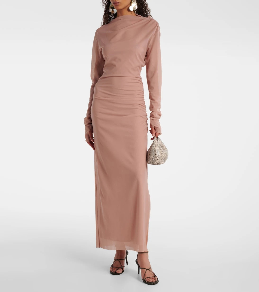 SIR - Ruby draped sheer maxi dress