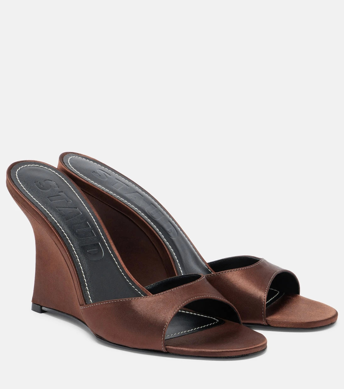 Staud - Brigitte satin wedge mules