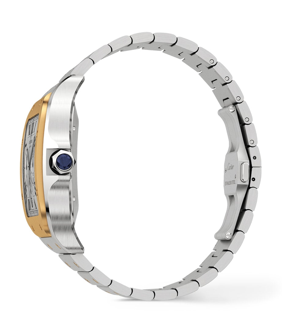 Stainless Steel and Yellow Gold Santos de Cartier Watch 43.3mm