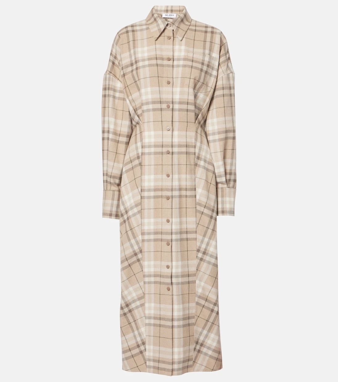 The Attico - Checked cotton-blend shirt dress