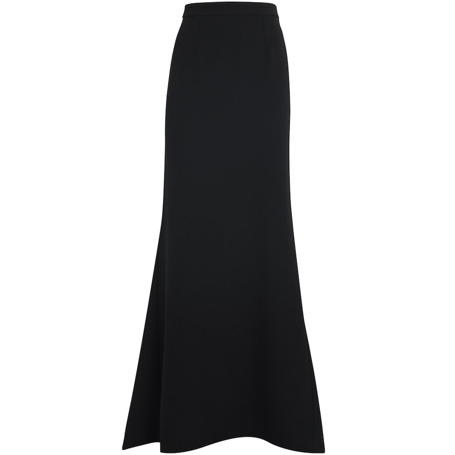 Roland Mouret Black Cady Train Maxi Skirt