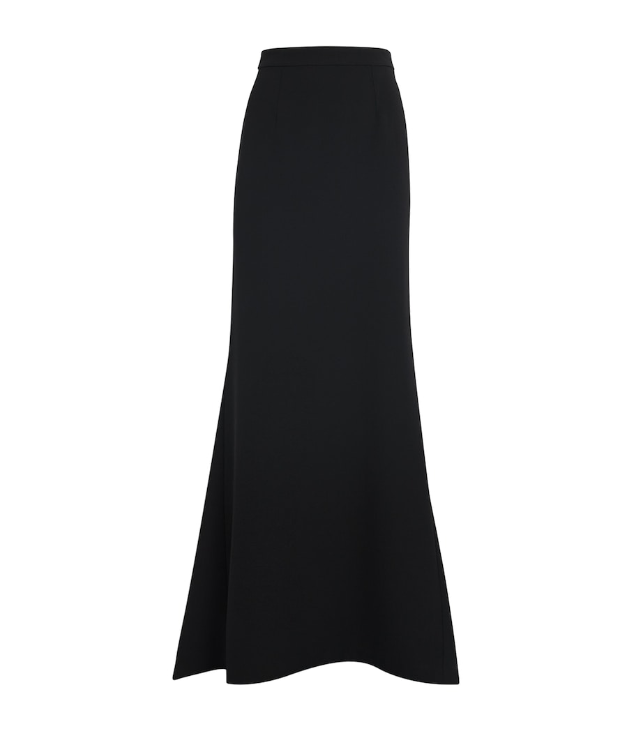 Roland Mouret Black Cady Train Maxi Skirt