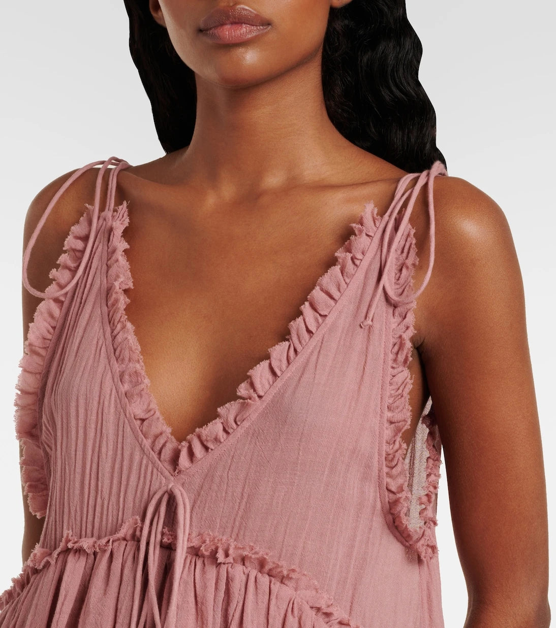 The Attico - Ruffled cotton gauze minidress