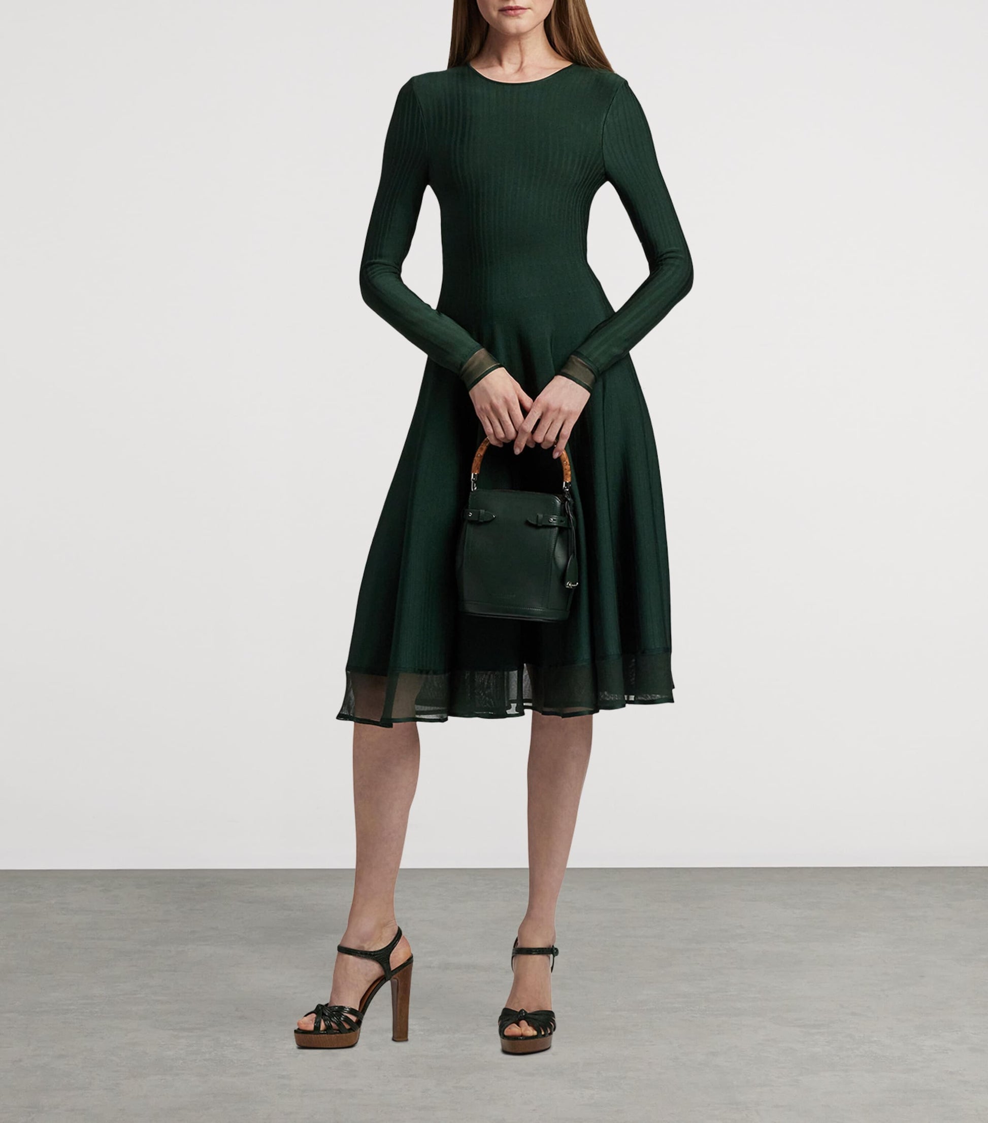 Ralph Lauren Collection Green Small Leather The Ralph Bucket Bag