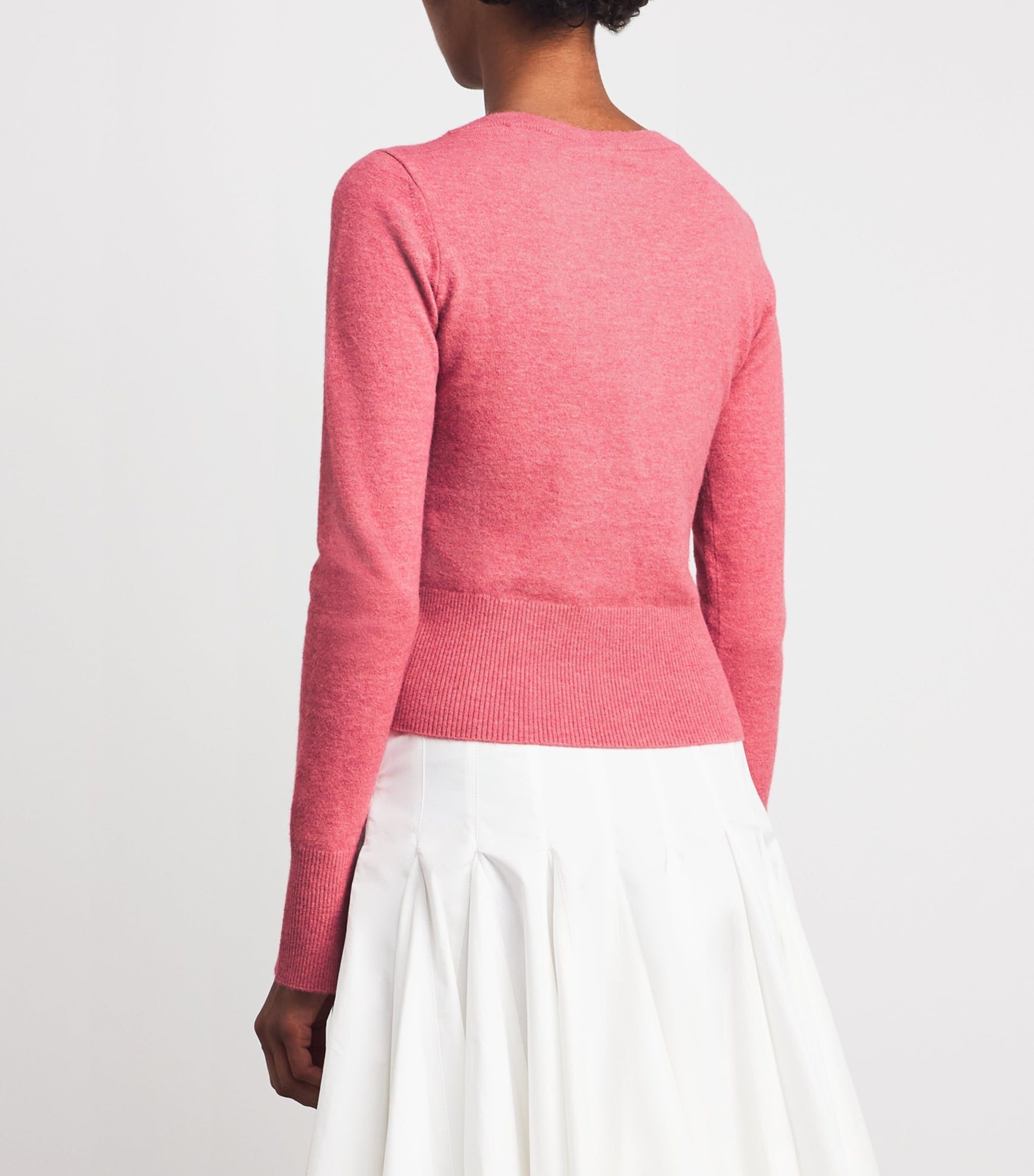 Pink Embellished Cropped Cardigan