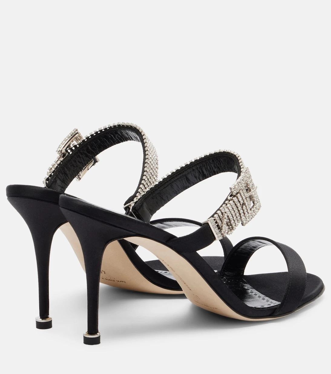 Manolo Blahnik - Fibolta 90 embellished satin mules