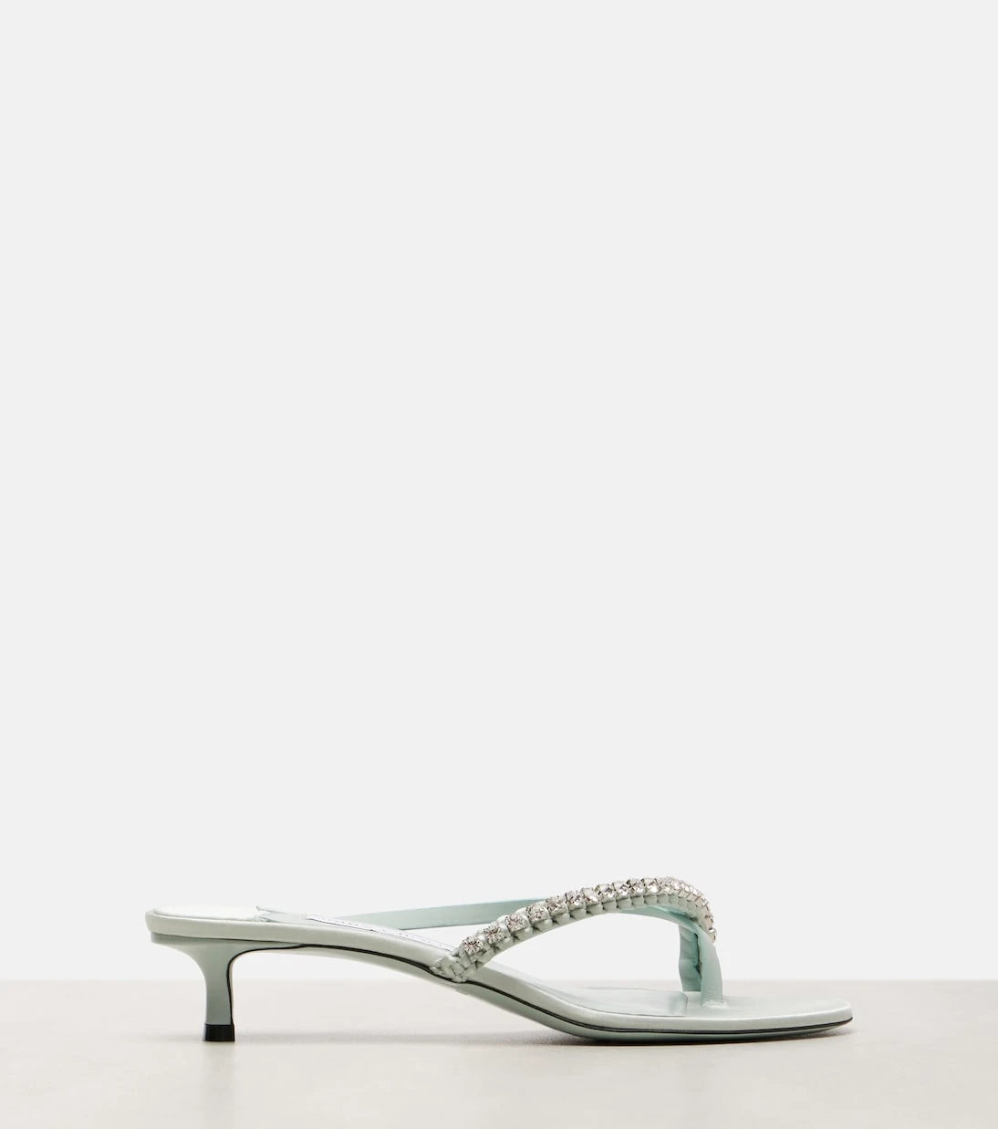 Jimmy Choo - Dila 35 leather and satin thong sandals