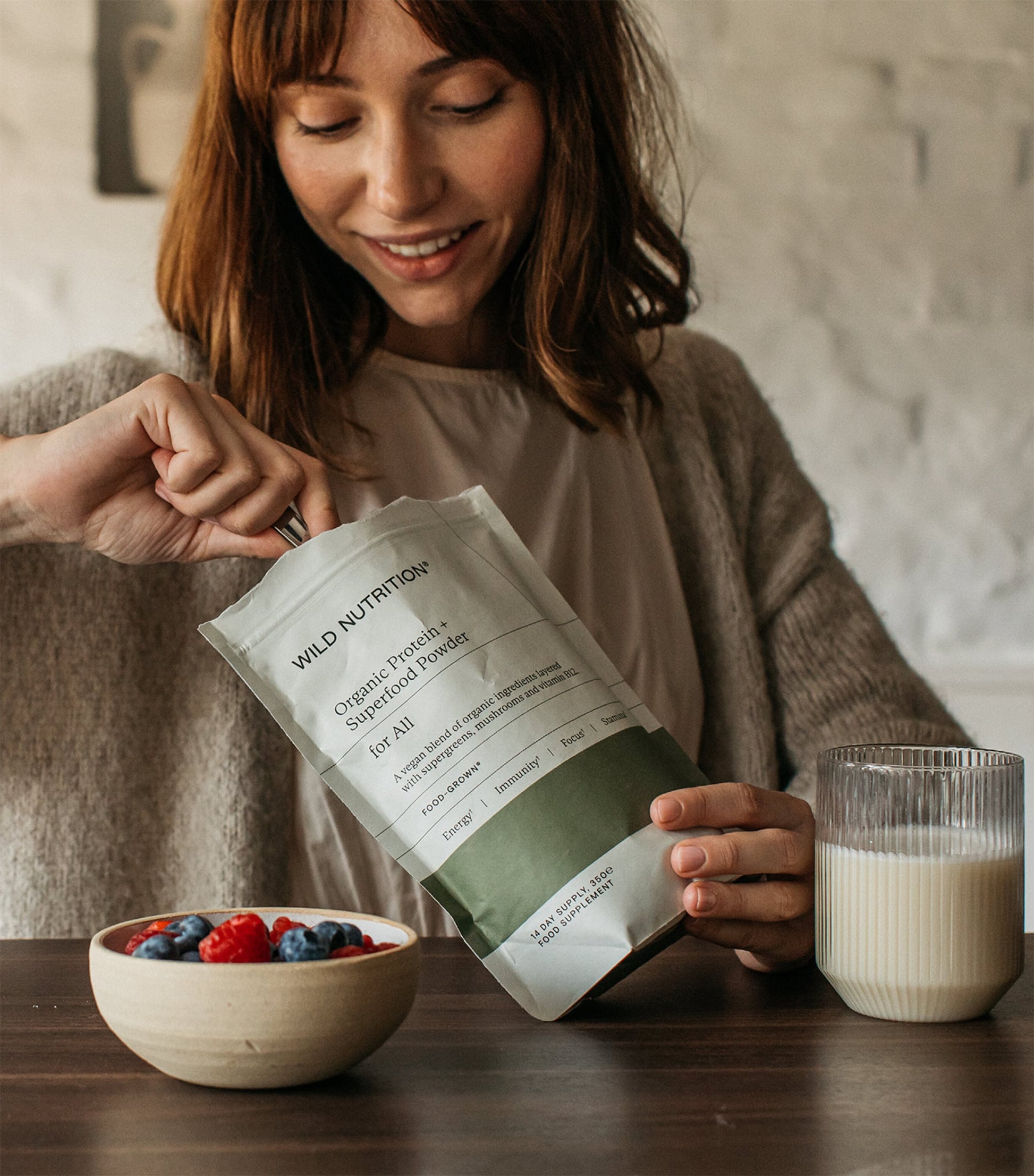 Wild Nutrition Food-Grown Organic Protein + Superfood Powder (370g)