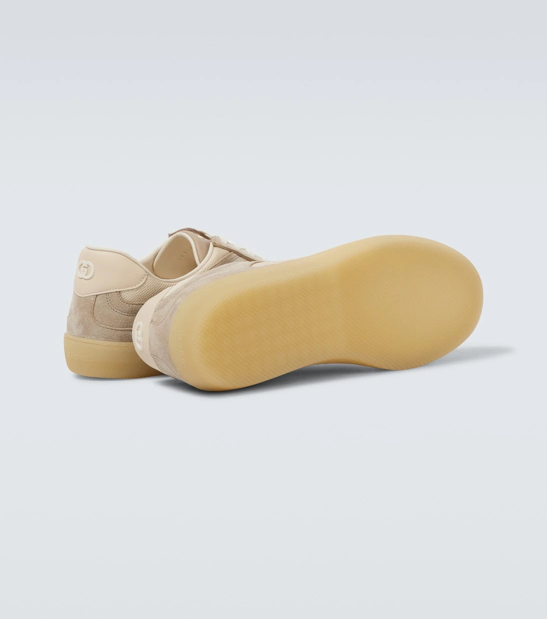 Gucci - Interlocking G suede-trimmed sneakers