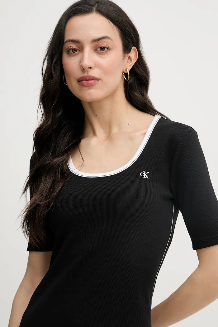 Calvin Klein Jeans рокля от памук с еластан