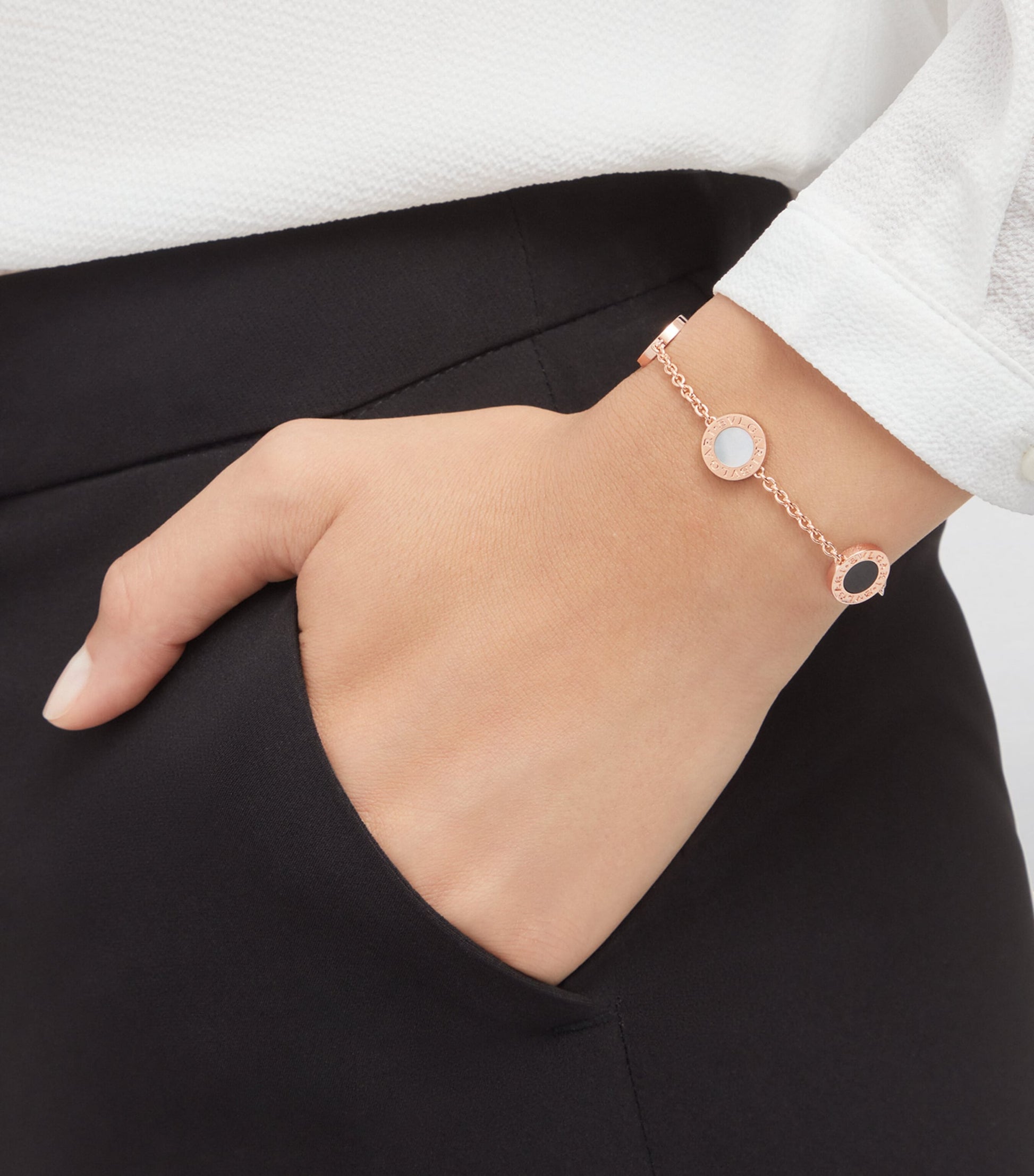 Rose Gold, Mother-of-Pearl and Onyx BVLGARI BVLGARI Bracelet
