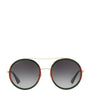 Brown Stripe Oval Pilot Sunglasses