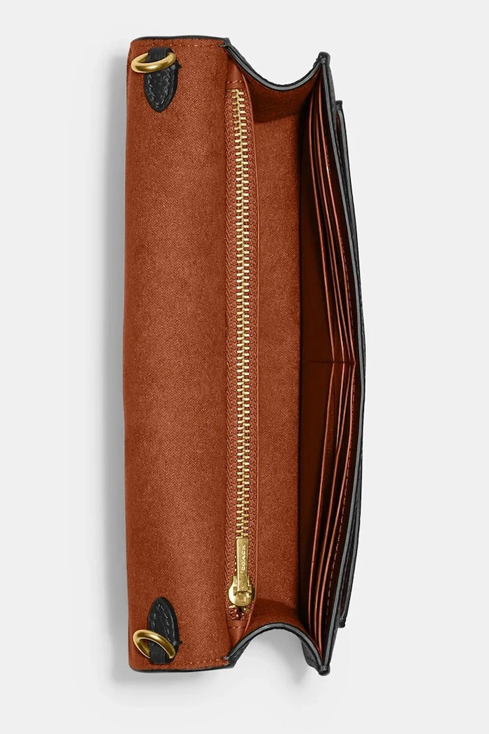 Кожена чанта Coach Tabby Chain Clutch