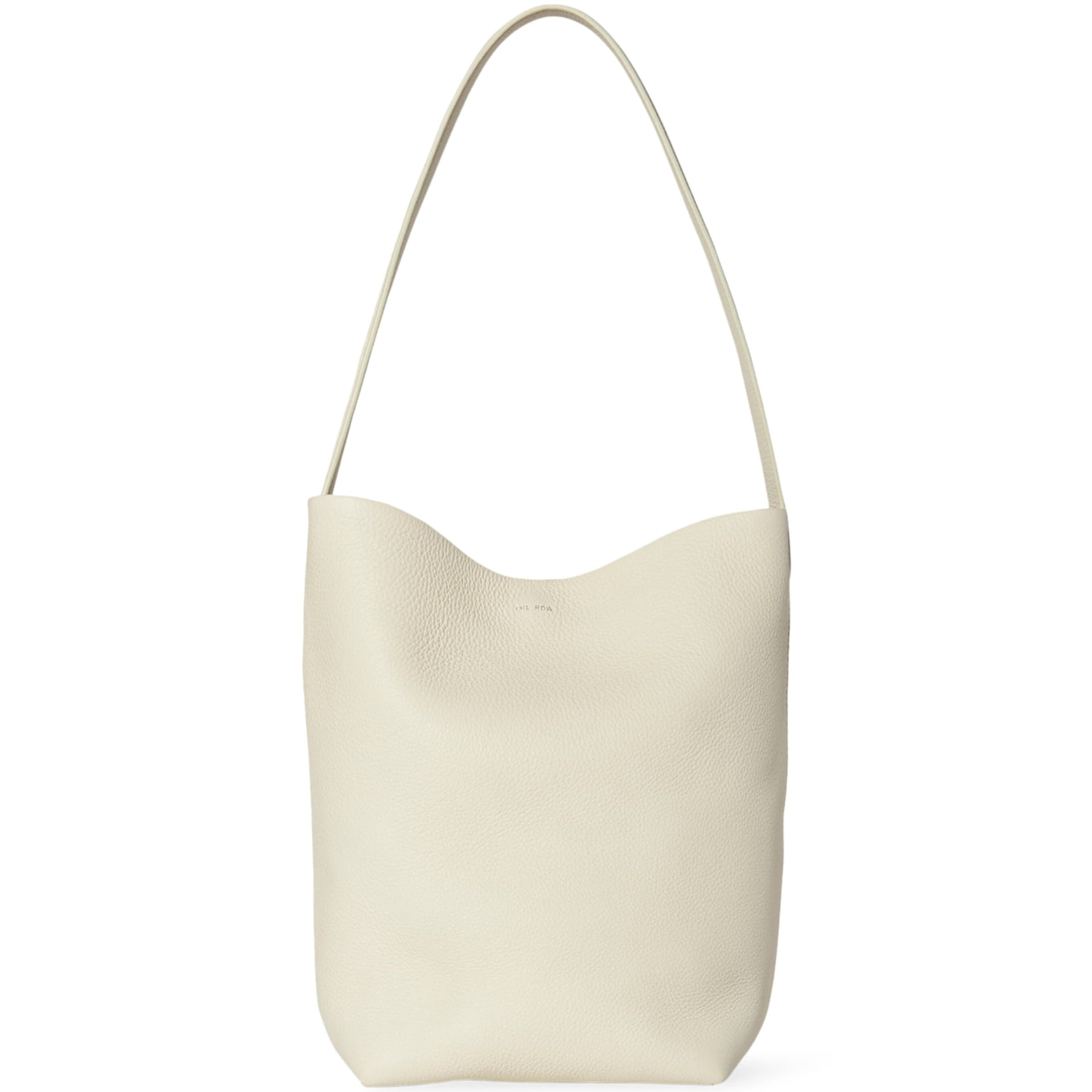 White Small Park Leather Tote Bag