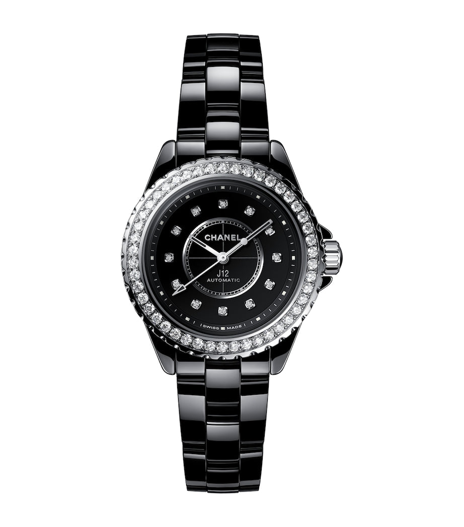 CHANEL Ceramic, Steel and Diamond J12 Calibre 12.2 Watch 33mm