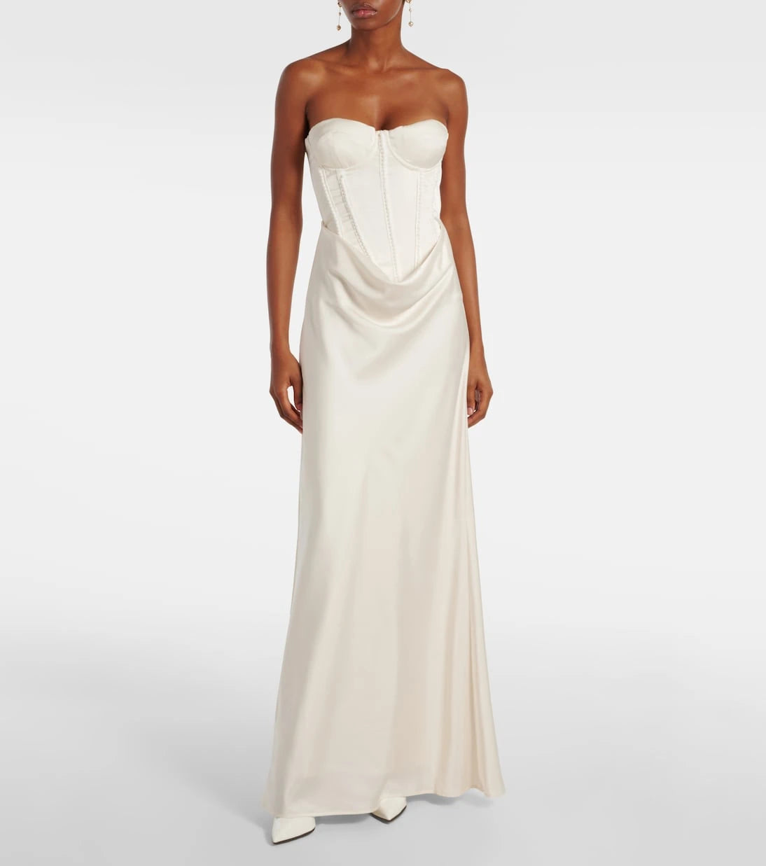 Rotate - Bridal embellished satin corset dress