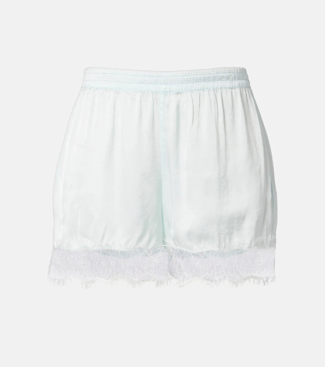 Poupette St Barth - Doris lace-trimmed satin shorts