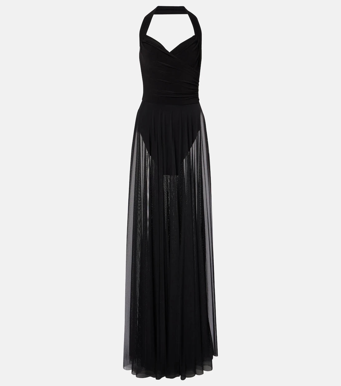 Norma Kamali - Cayla draped mesh maxi dress