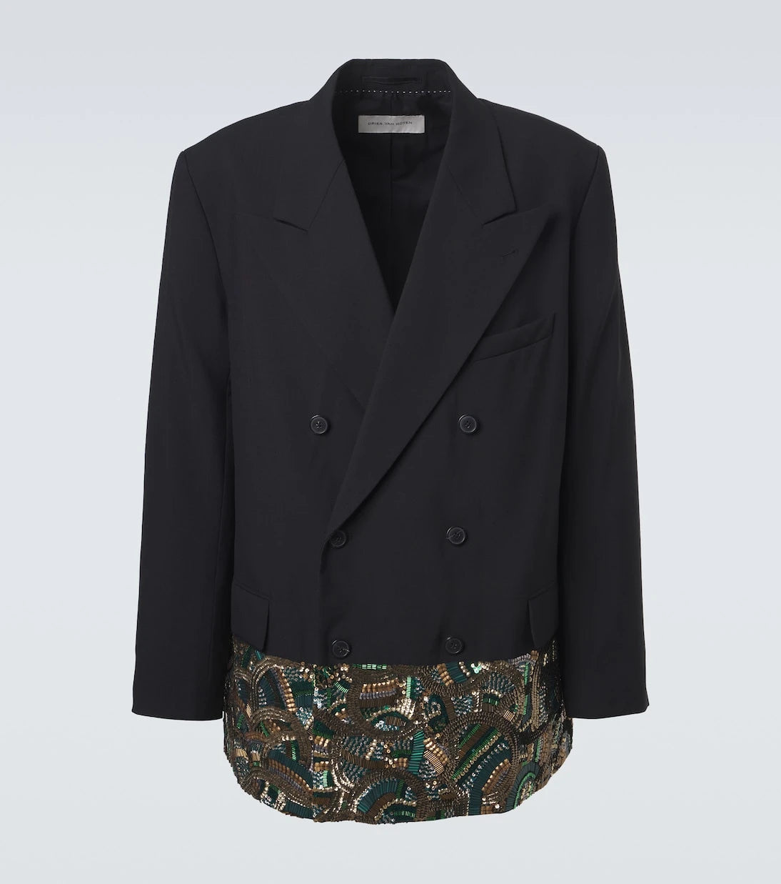 Dries Van Noten - Embellished double-breasted wool blazer