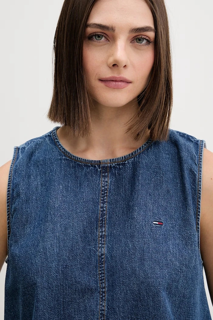 Tommy Jeans kadın denim askılı bluz