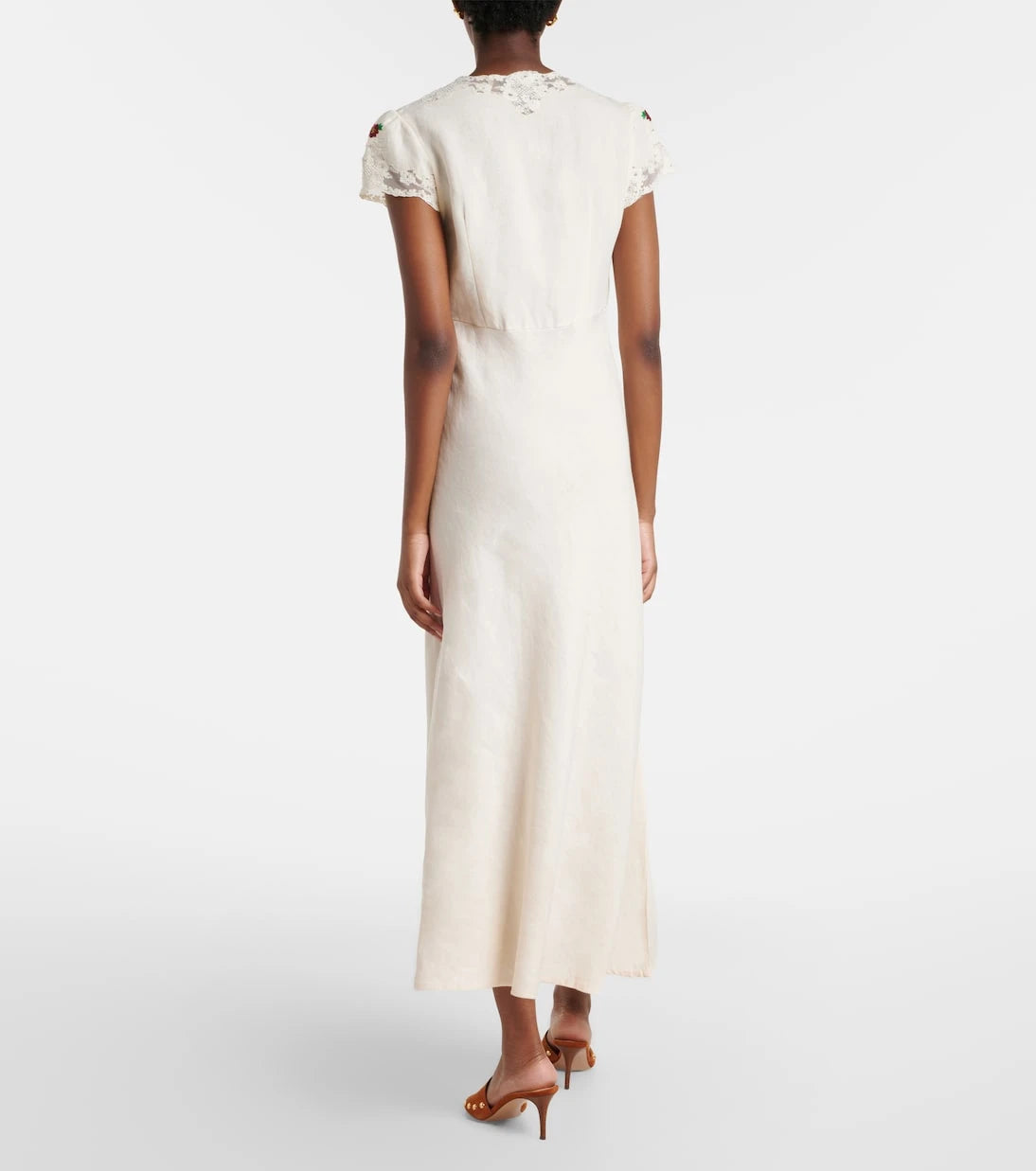 Rixo - Amari embroidered linen-blend midi dress