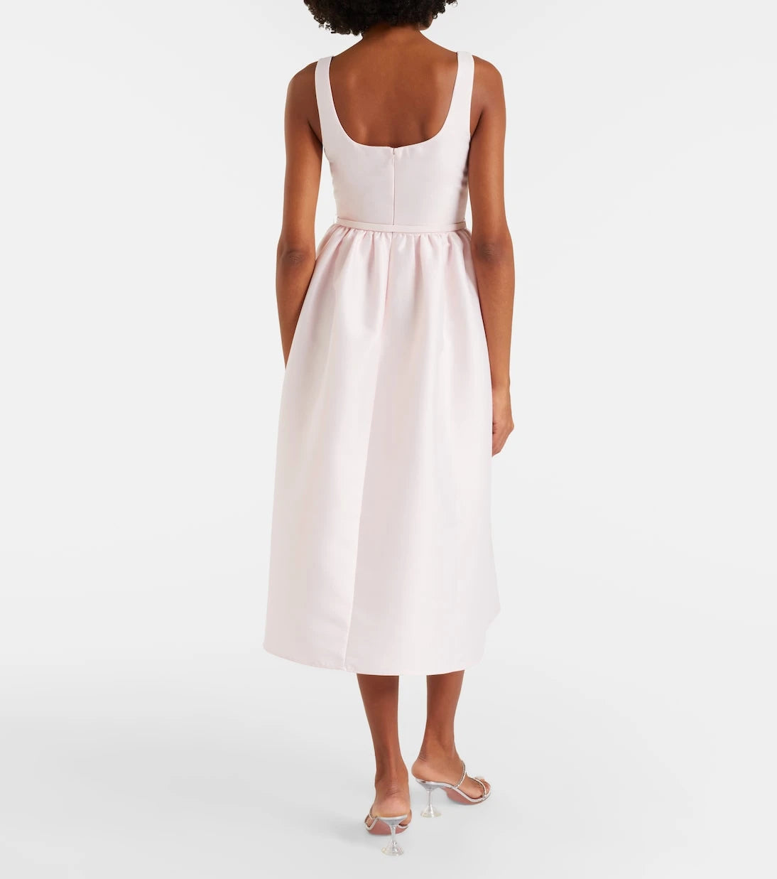 Self-Portrait - Belted taffeta midi dress