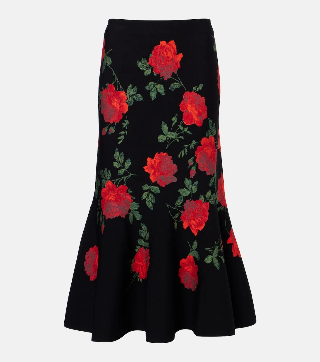 Carolina Herrera - Floral jacquard midi skirt