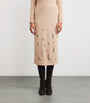 Fabiana Filippi Beige Wool-Silk-Cashmere Embellished Skirt